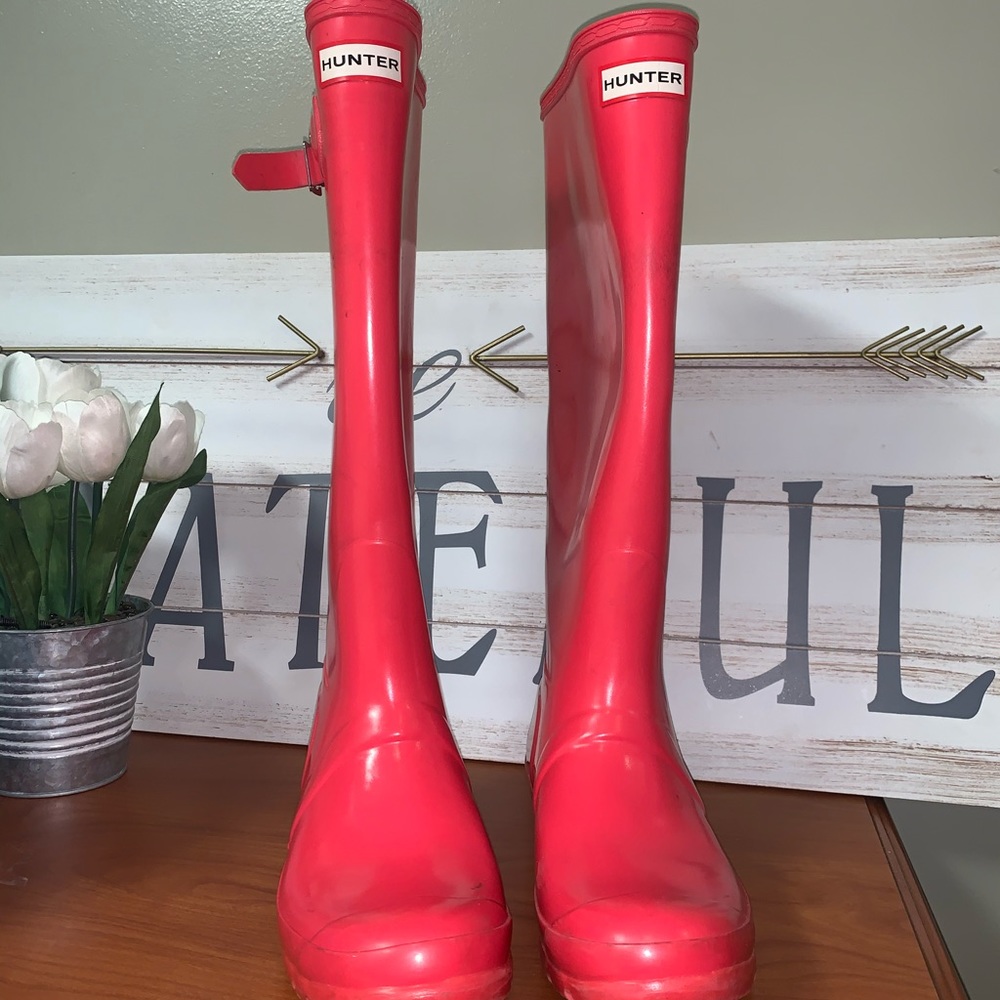 Tall Hot Pink Gloss Hunter Boot